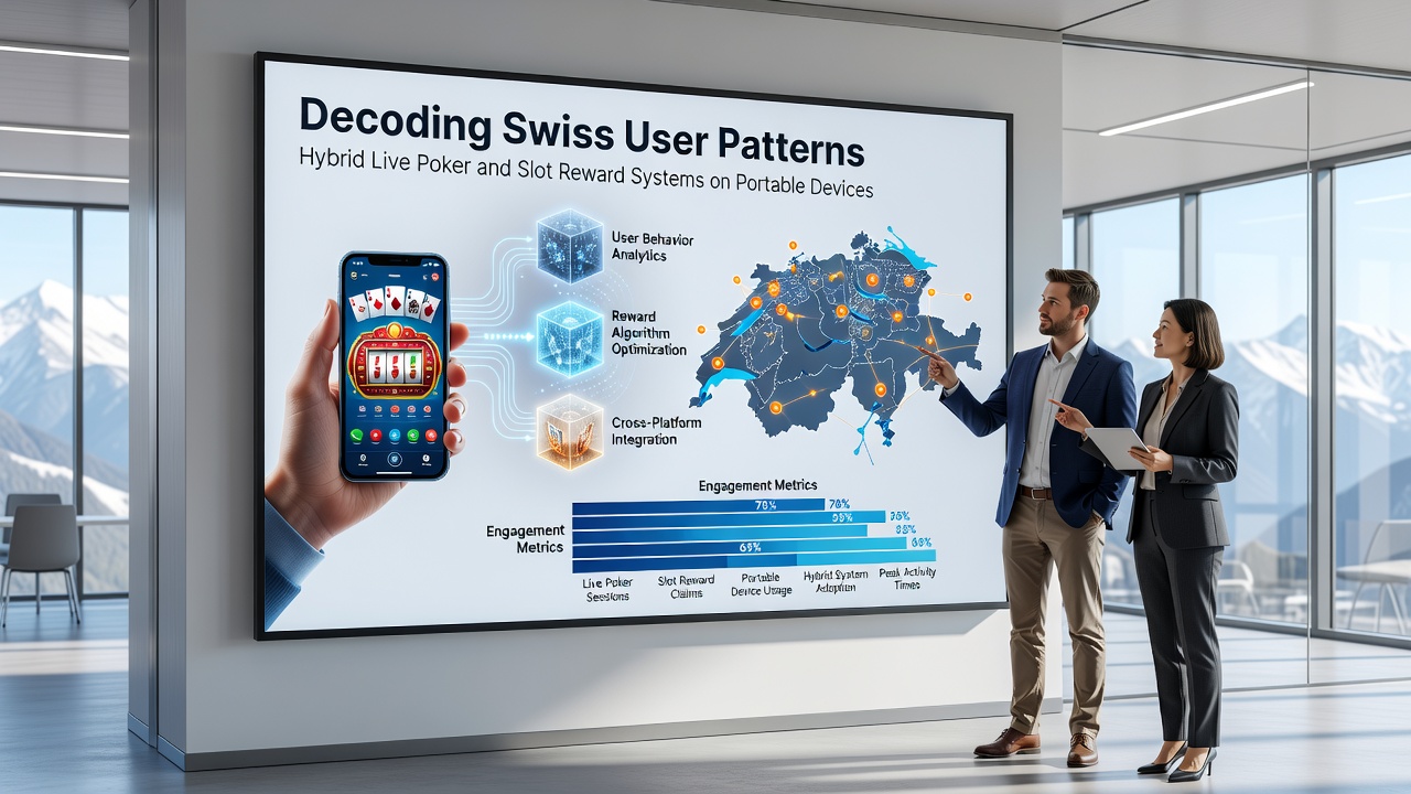 Data visualization of Swiss user navigation flows between live poker tables and slot reward screens on mobile devices